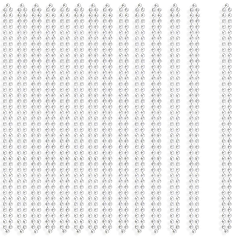 WEOXPR White Faux Pearl Bead Necklaces Bulk,Mardi Gras Beads Necklace,32 Inch Faux Pearl Necklaces for Women ï¼ŒParty Decorations Necklace (20) - Image 1